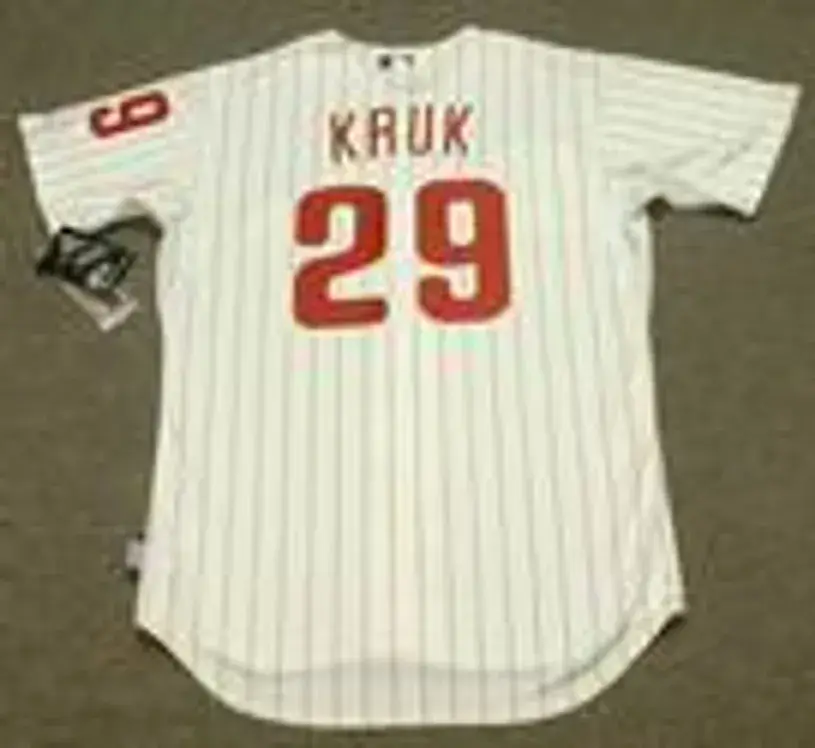 JOHN KRUK Philadelphia Phillies Majestic Authentic Home Baseball Jersey 