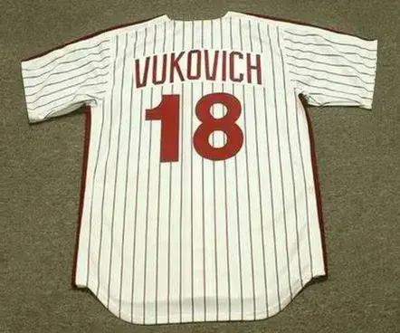 JOHN VUKOVICH Philadelphia Phillies 1980 Majestic Cooperstown Throwback Home Baseball Jersey 