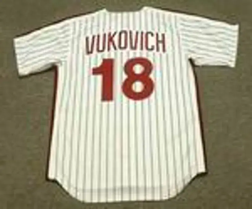 JOHN VUKOVICH Philadelphia Phillies 1980 Majestic Cooperstown Throwback Home Baseball Jersey 