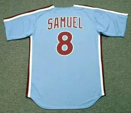 JUAN SAMUEL Philadelphia Phillies 1984 Majestic Cooperstown Throwback Away Baseball Jersey 