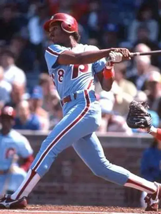 JUAN SAMUEL Philadelphia Phillies 1984 Majestic Cooperstown Throwback Away Baseball Jersey 