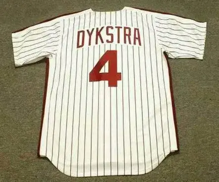 LENNY DYKSTRA Philadelphia Phillies 1990 Majestic Cooperstown Throwback Home Baseball Jersey 