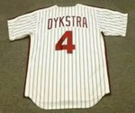 LENNY DYKSTRA Philadelphia Phillies 1990 Majestic Cooperstown Throwback Home Baseball Jersey 