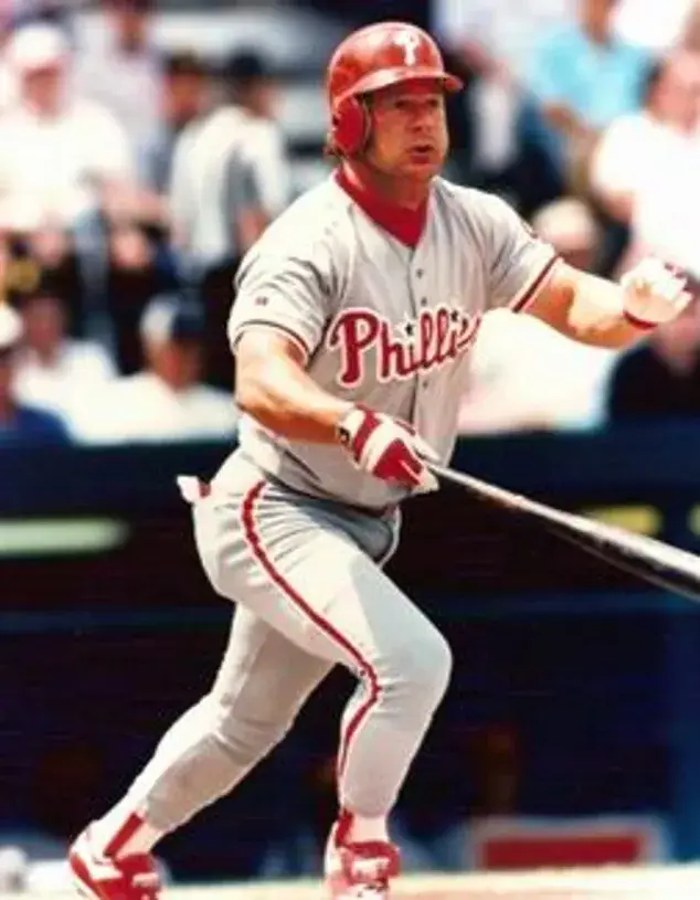 LENNY DYKSTRA Philadelphia Phillies 1993 Majestic Throwback Away Baseball Jersey 