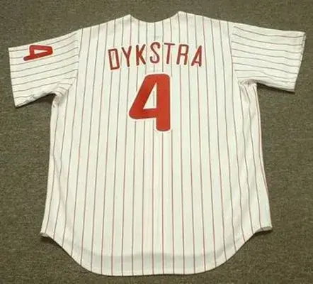 LENNY DYKSTRA Philadelphia Phillies 1993 Majestic Throwback Home Baseball Jersey 