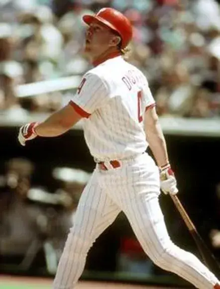 LENNY DYKSTRA Philadelphia Phillies 1993 Majestic Throwback Home Baseball Jersey 