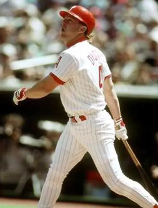 LENNY DYKSTRA Philadelphia Phillies 1993 Majestic Throwback Home Baseball Jersey 