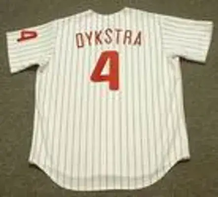 LENNY DYKSTRA Philadelphia Phillies 1993 Majestic Throwback Home Baseball Jersey 