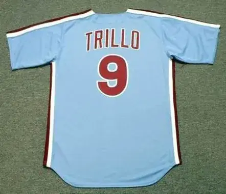 MANNY TRILLO Philadelphia Phillies 1980 Majestic Cooperstown Throwback Away Baseball Jersey 