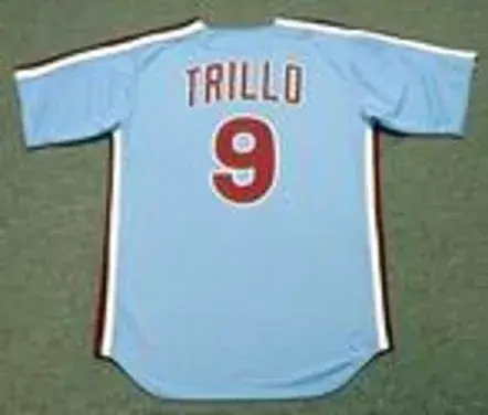 MANNY TRILLO Philadelphia Phillies 1980 Majestic Cooperstown Throwback Away Baseball Jersey 