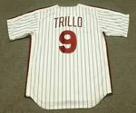 MANNY TRILLO Philadelphia Phillies 1980 Majestic Cooperstown Throwback Home Baseball Jersey 