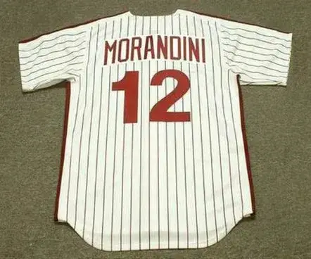 MICKEY MORANDINI Philadelphia Phillies 1991 Majestic Cooperstown Throwback Home Baseball Jersey 