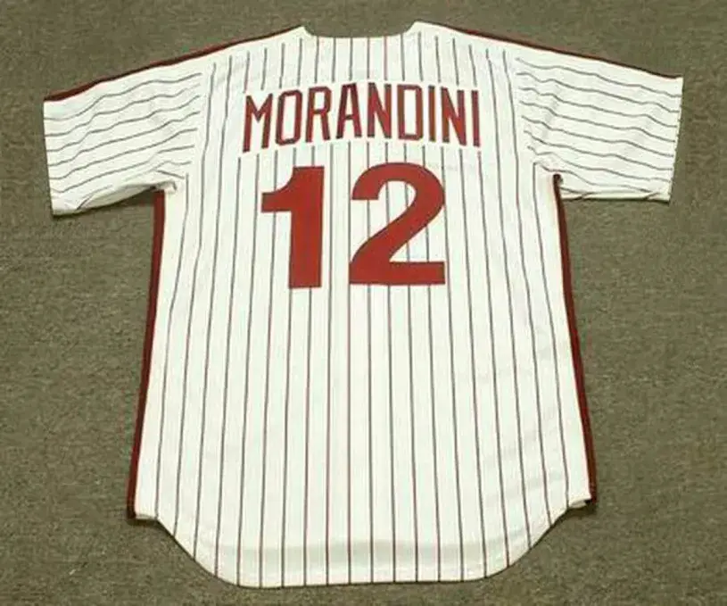 MICKEY MORANDINI Philadelphia Phillies 1991 Majestic Cooperstown Throwback Home Baseball Jersey 