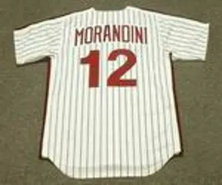 MICKEY MORANDINI Philadelphia Phillies 1991 Majestic Cooperstown Throwback Home Baseball Jersey 