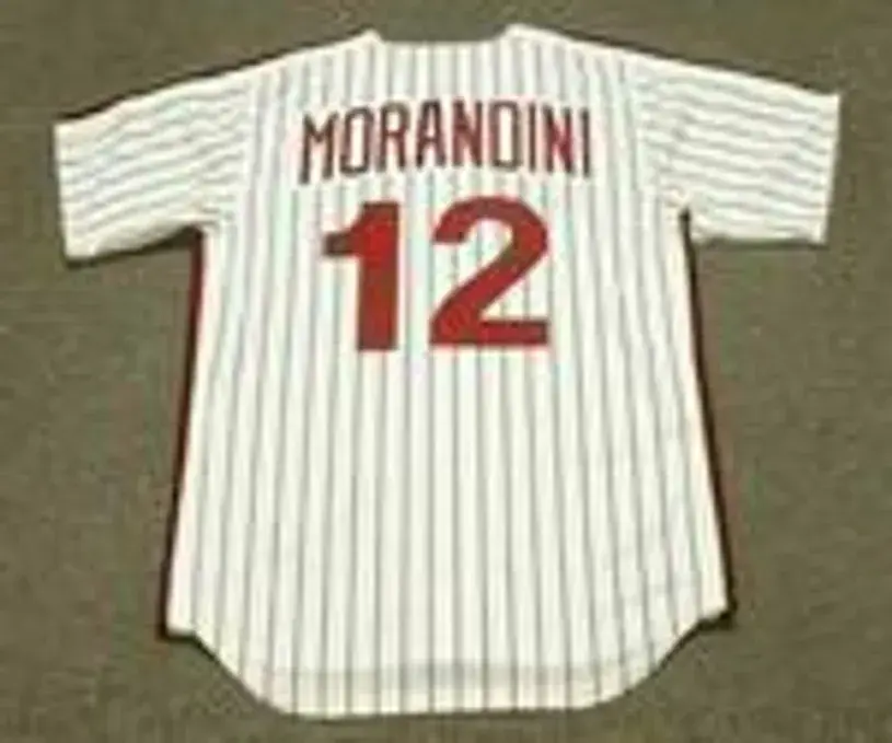 MICKEY MORANDINI Philadelphia Phillies 1991 Majestic Cooperstown Throwback Home Baseball Jersey 