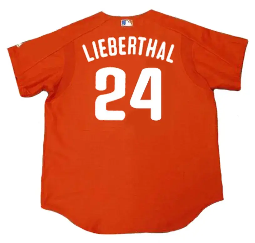 MIKE LIEBERTHAL Philadelphia Phillies 2003 Majestic Authentic Throwback Baseball Jersey 