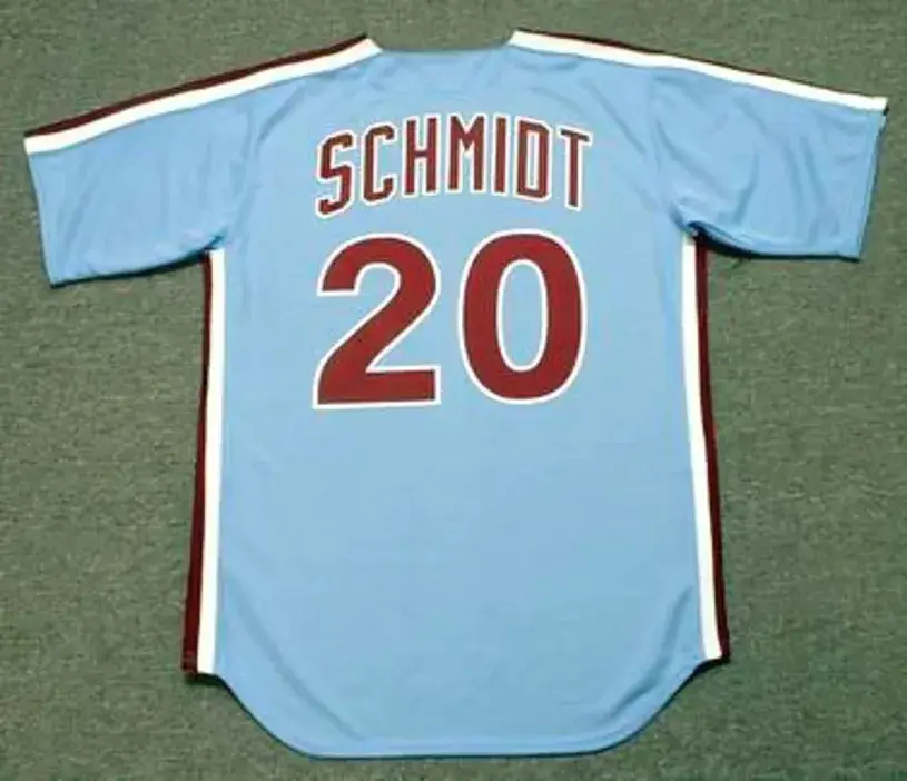 MIKE SCHMIDT Philadelphia Phillies 1980 Away Majestic Throwback Baseball Jersey 