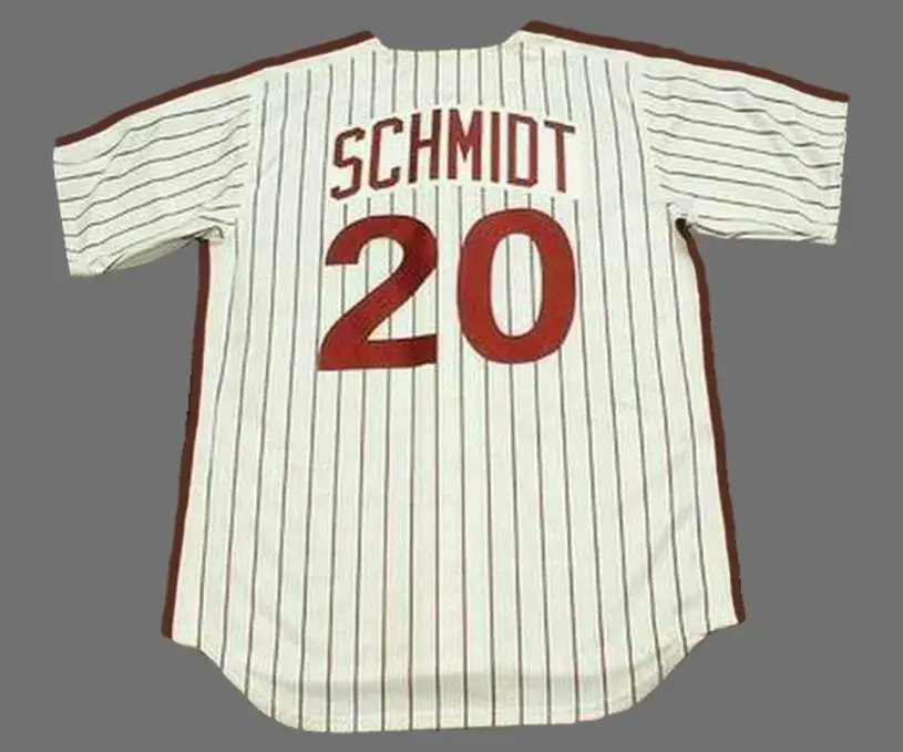 MIKE SCHMIDT Philadelphia Phillies 1980 Home Majestic Throwback Baseball Jersey 