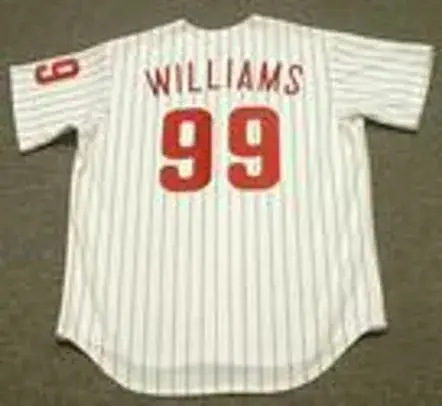 MITCH WILLIAMS Philadelphia Phillies 1993 Majestic Throwback Baseball Jersey 