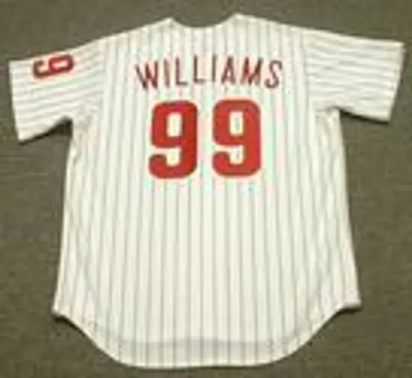 MITCH WILLIAMS Philadelphia Phillies 1993 Majestic Throwback Baseball Jersey 