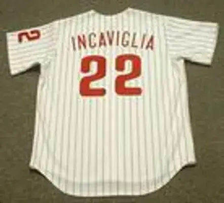PETE INCAVIGLIA Philadelphia Phillies 1993 Majestic Throwback Baseball Jersey 