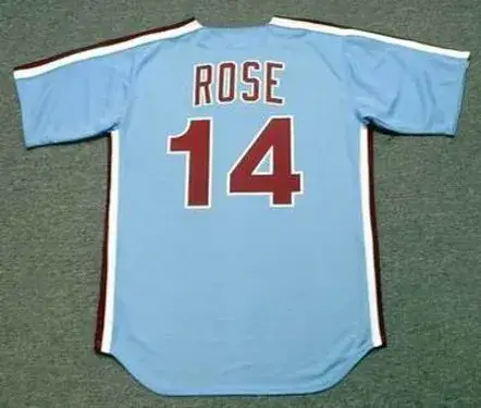 PETE ROSE Philadelphia Phillies 1980 Away Majestic Baseball Throwback Jersey 