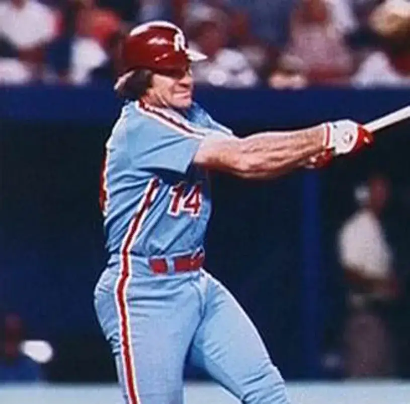PETE ROSE Philadelphia Phillies 1980 Away Majestic Baseball Throwback Jersey 