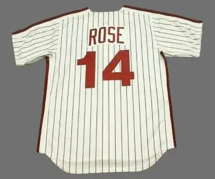 PETE ROSE Philadelphia Phillies 1980 Home Majestic Baseball Throwback Jersey 
