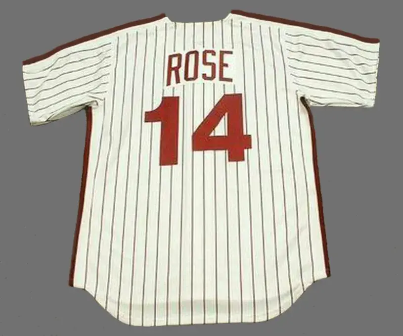 PETE ROSE Philadelphia Phillies 1980 Home Majestic Baseball Throwback Jersey 