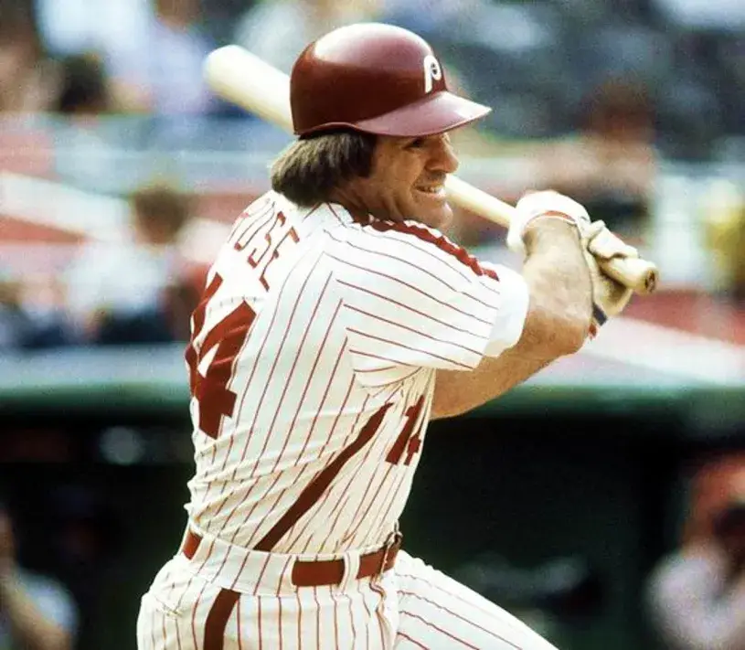 PETE ROSE Philadelphia Phillies 1980 Home Majestic Baseball Throwback Jersey 