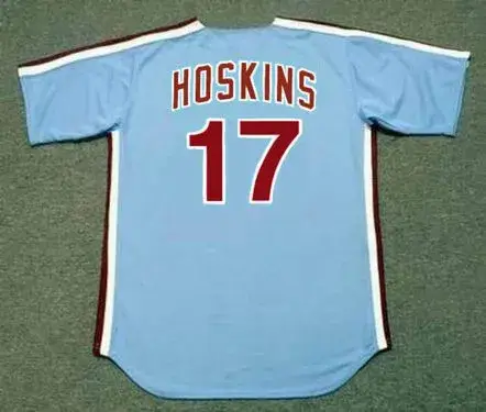 RHYS HOSKINS Philadelphia Phillies 1980’s Majestic Throwback Away Baseball Jersey 