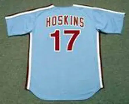 RHYS HOSKINS Philadelphia Phillies 1980’s Majestic Throwback Away Baseball Jersey 