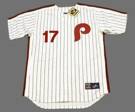 RHYS HOSKINS Philadelphia Phillies 1980’s Majestic Throwback Home Baseball Jersey