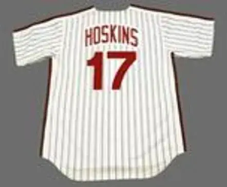 RHYS HOSKINS Philadelphia Phillies 1980’s Majestic Throwback Home Baseball Jersey 