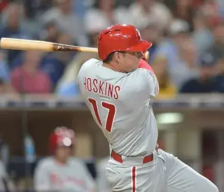 RHYS HOSKINS Philadelphia Phillies Away Majestic Baseball Jersey 