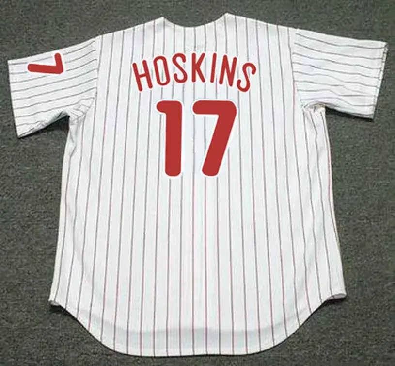RHYS HOSKINS Philadelphia Phillies Home Majestic Baseball Jersey 