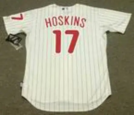 RHYS HOSKINS Philadelphia Phillies Majestic Home “Cool Base” Authentic Baseball Jersey 