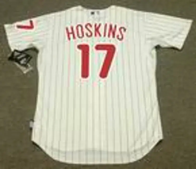 RHYS HOSKINS Philadelphia Phillies Majestic Home “Cool Base” Authentic Baseball Jersey 