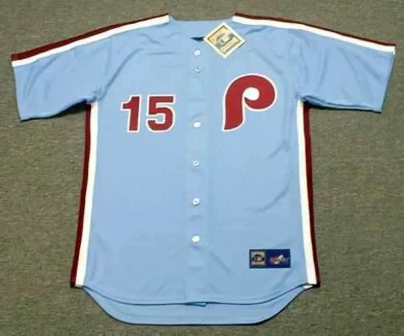 RICHIE ALLEN Philadelphia Phillies 1975 Majestic Cooperstown Throwback Away Baseball Jersey