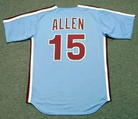 RICHIE ALLEN Philadelphia Phillies 1975 Majestic Cooperstown Throwback Away Baseball Jersey 