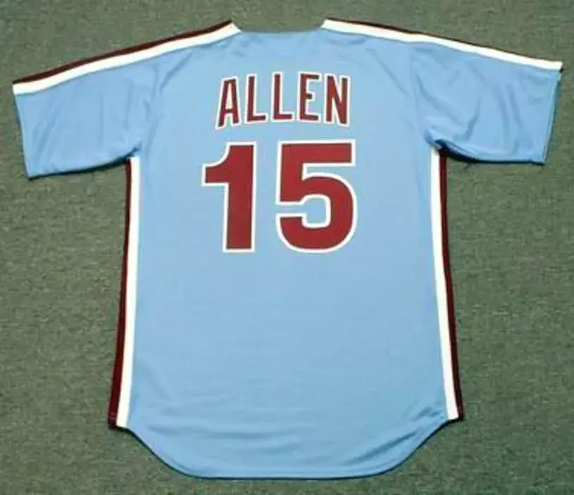 RICHIE ALLEN Philadelphia Phillies 1975 Majestic Cooperstown Throwback Away Baseball Jersey 