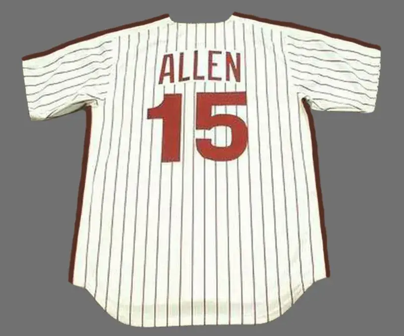 RICHIE ALLEN Philadelphia Phillies 1975 Majestic Cooperstown Throwback Home Baseball Jersey 