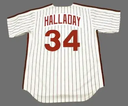 ROY HALLADAY Philadelphia Phillies 1980’s Home Majestic Throwback Baseball Jersey 