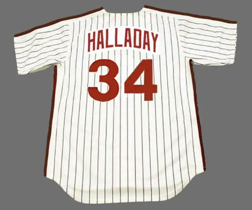 ROY HALLADAY Philadelphia Phillies 1980’s Home Majestic Throwback Baseball Jersey 