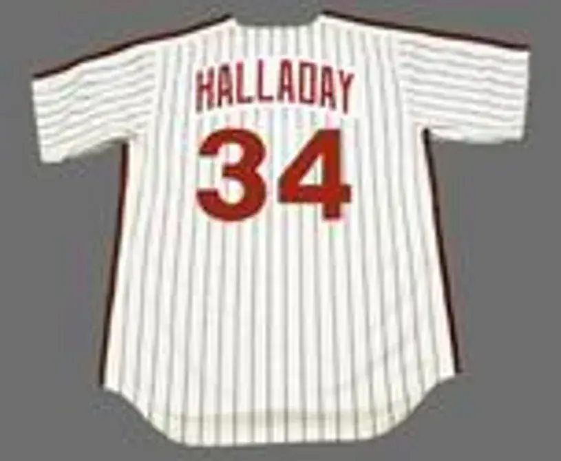 ROY HALLADAY Philadelphia Phillies 1980’s Home Majestic Throwback Baseball Jersey 
