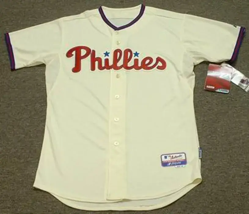 ROY HALLADAY Philadelphia Phillies 2010 Alternate Majestic “Cool Base” Authentic Throwback Baseball Jersey