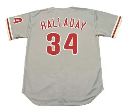 ROY HALLADAY Philadelphia Phillies 2010 Away Majestic Throwback Baseball Jersey 