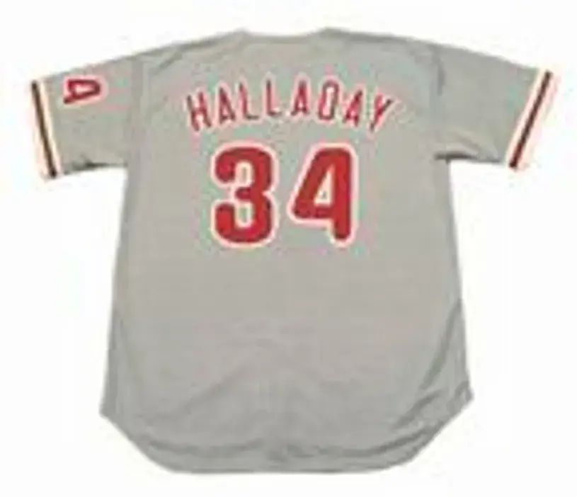 ROY HALLADAY Philadelphia Phillies 2010 Away Majestic Throwback Baseball Jersey 