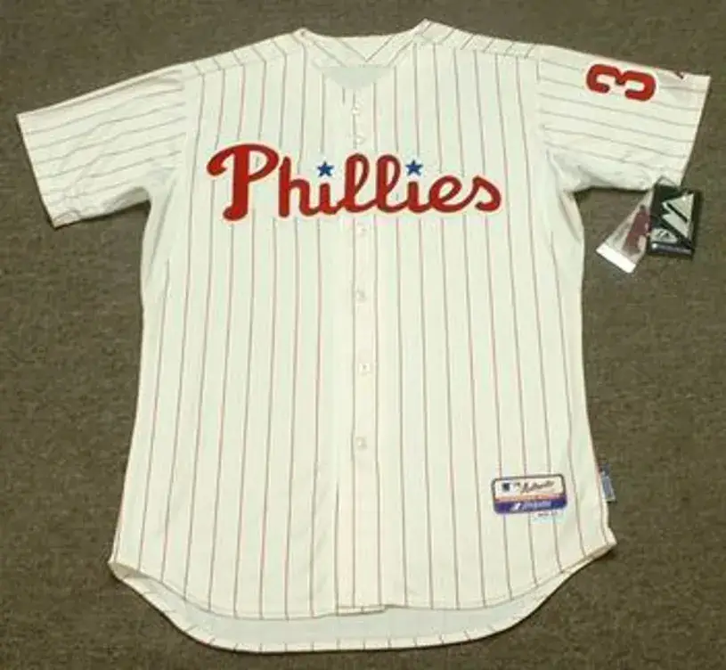 ROY HALLADAY Philadelphia Phillies 2010 Home Majestic “Cool Base” Authentic Throwback Baseball Jersey