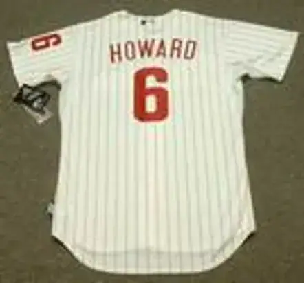 RYAN HOWARD Philadelphia Phillies 2010 Majestic “Cool Base” Authentic Home Baseball Jersey 